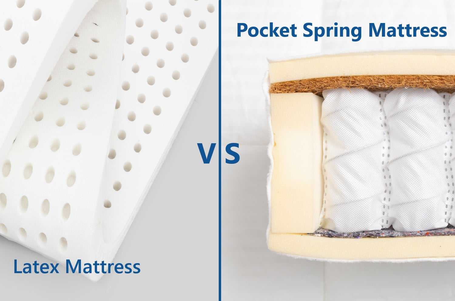 The differences between latex mattress and pocket spring mattress.