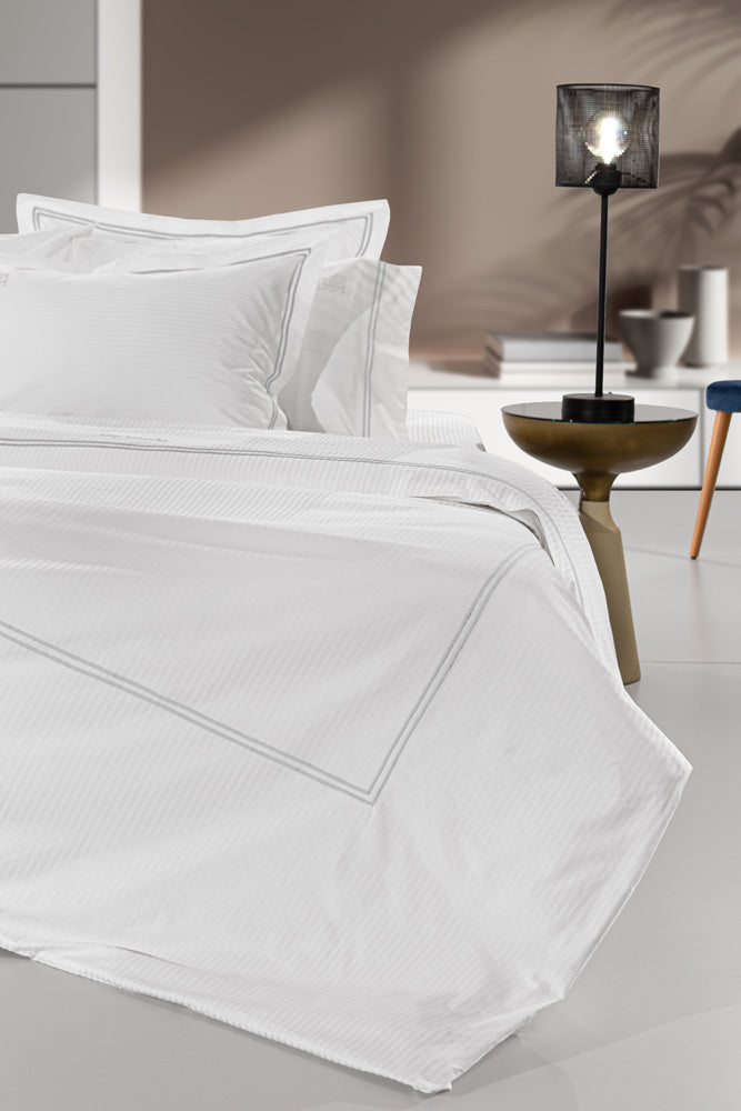 Bedsheet Set Nice White L. Silver 270X280