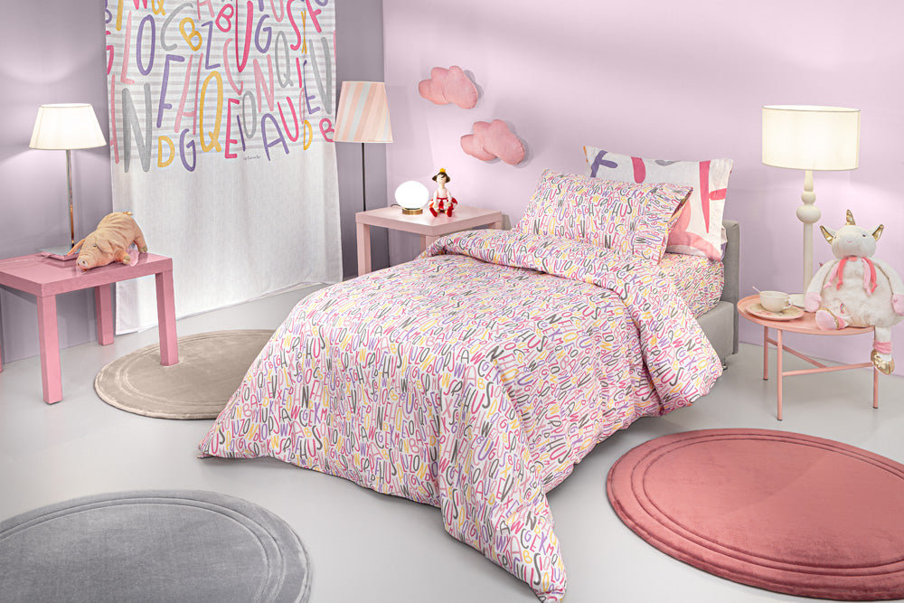 Quilt Cover Letters Pink 165X240