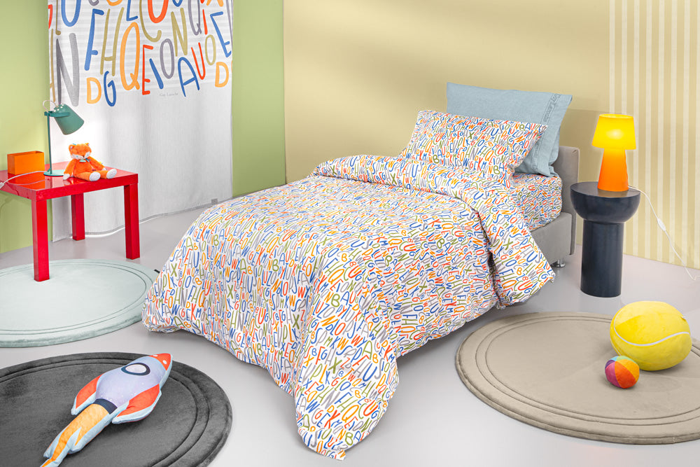 Quilt Cover Letters Multi 165X225