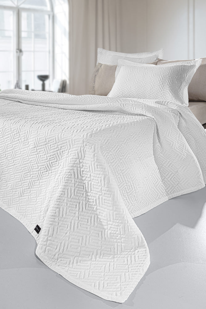 Bedspread Pattern White 245X260