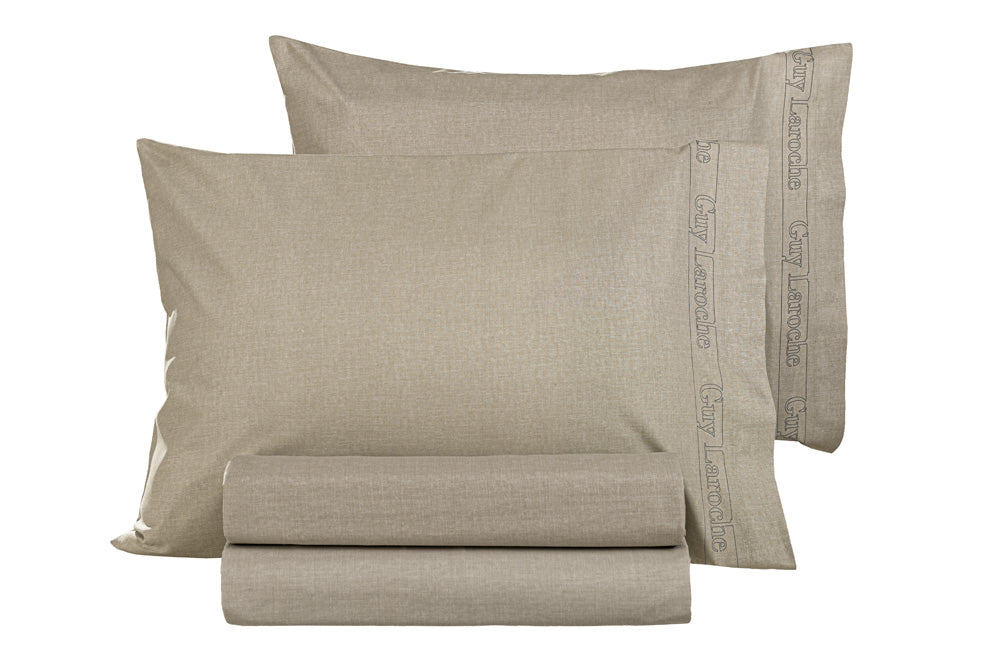 Pair of Pillowcases Colour Plus Taupe