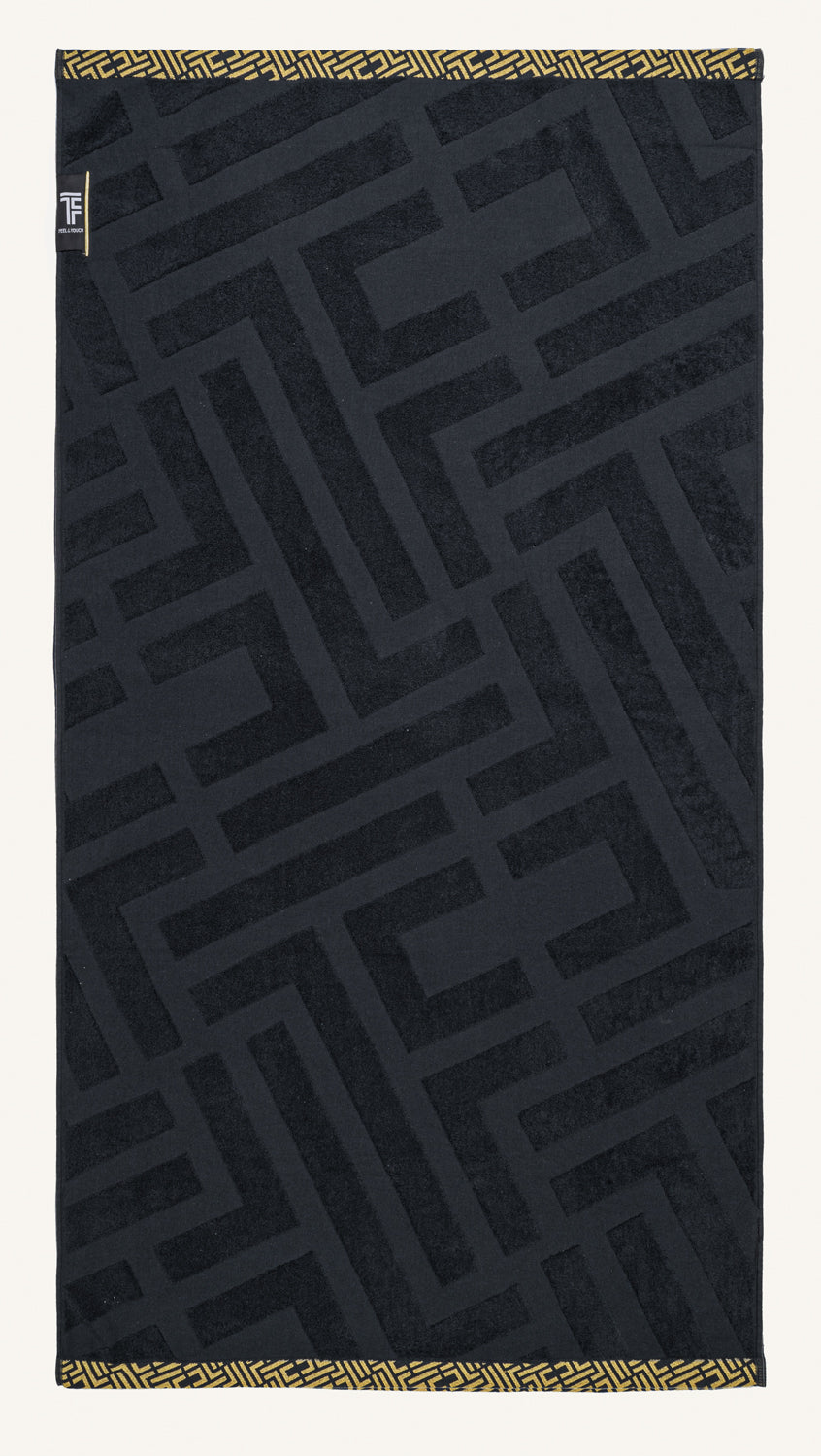 Beach Towel Fresh Black 90X180