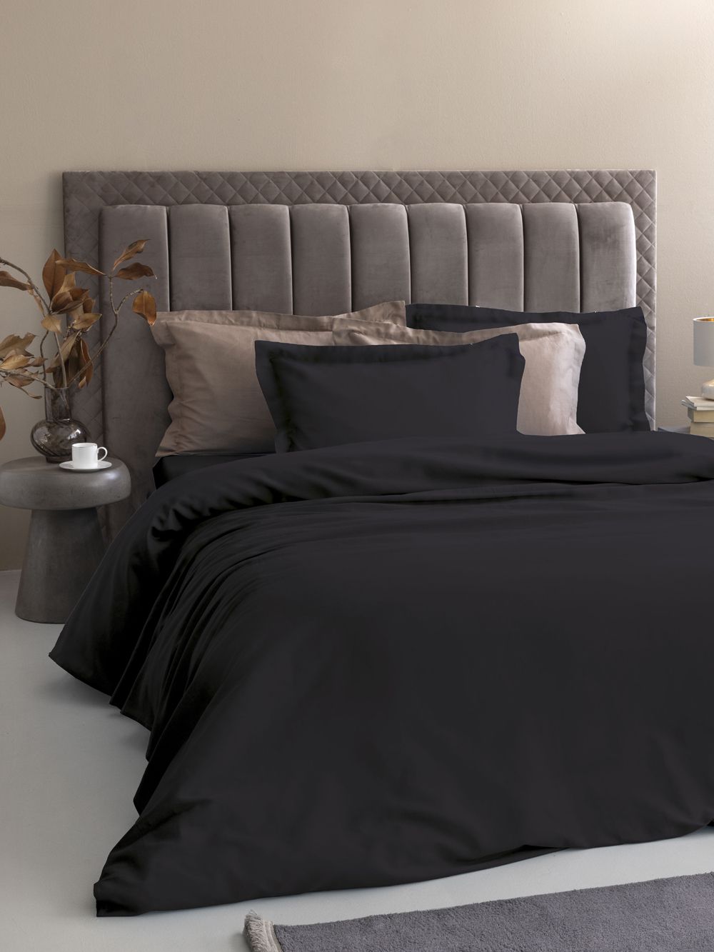 Bedsheet Set Posh Sateen Black 270X285