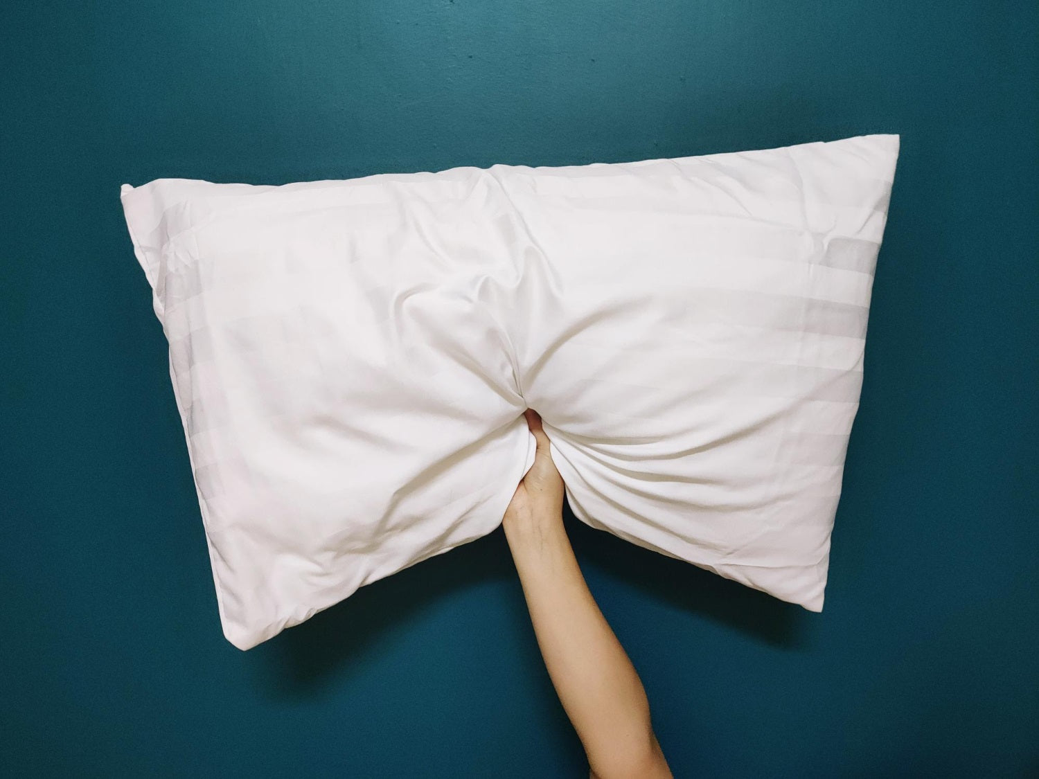 Flat pillow for stomach sleepers.