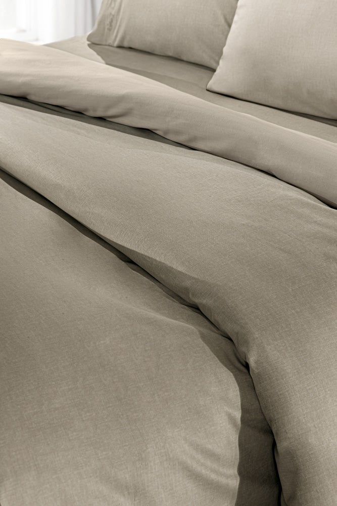 Quilt Cover Colour Plus Taupe 225X245
