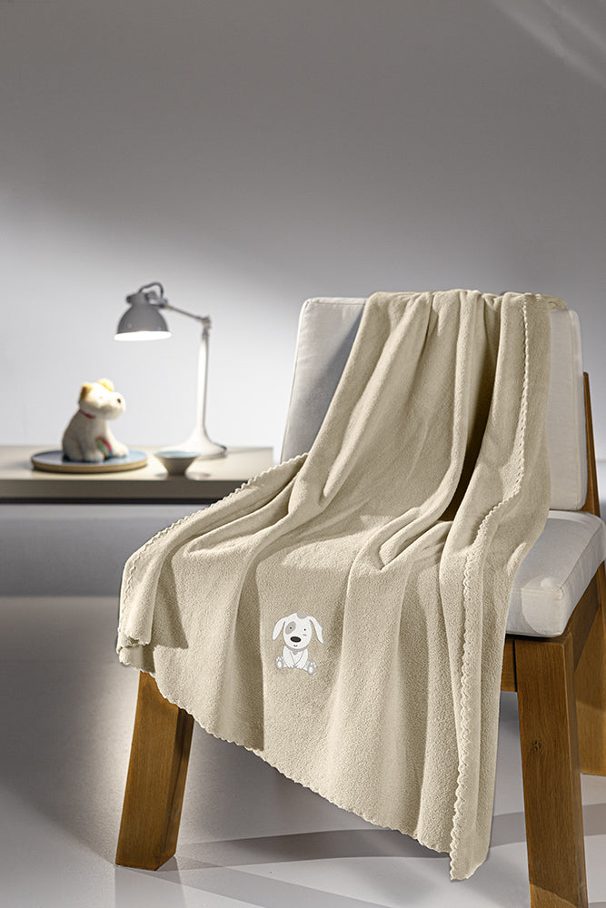 Baby Blanket Puppy Natural 100X140