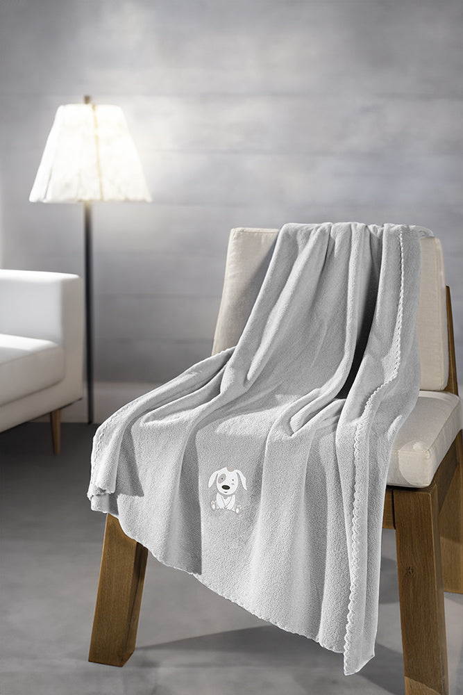 Baby Blanket Puppy Silver