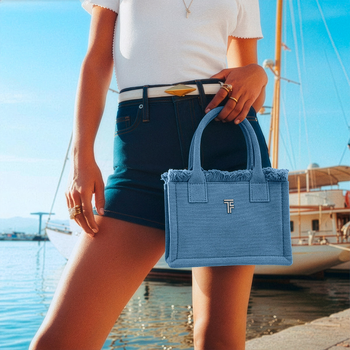 Mini Caribbean Denim Handbag